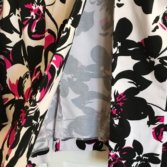 DANA KAY Open Front Cardigan Jacket Cotton Floral Black Pink Womens Plus Size 14 - Picture 4 of 16